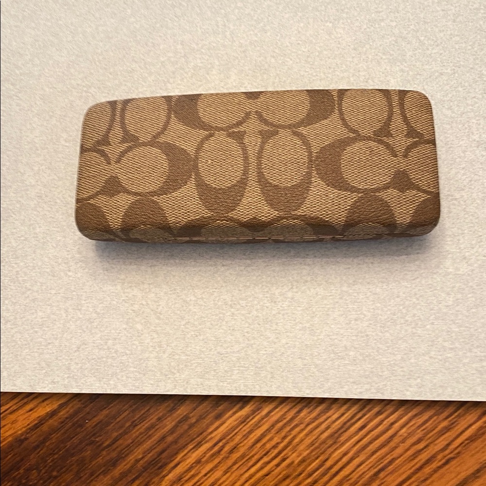 Coach Signature Brown and Tan Eyeglass Case